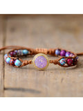 Stunning Opal Rhinestone Wrap Bracelet Vegan Jewelry