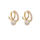 High-End Light Ring Pearl Earrings
