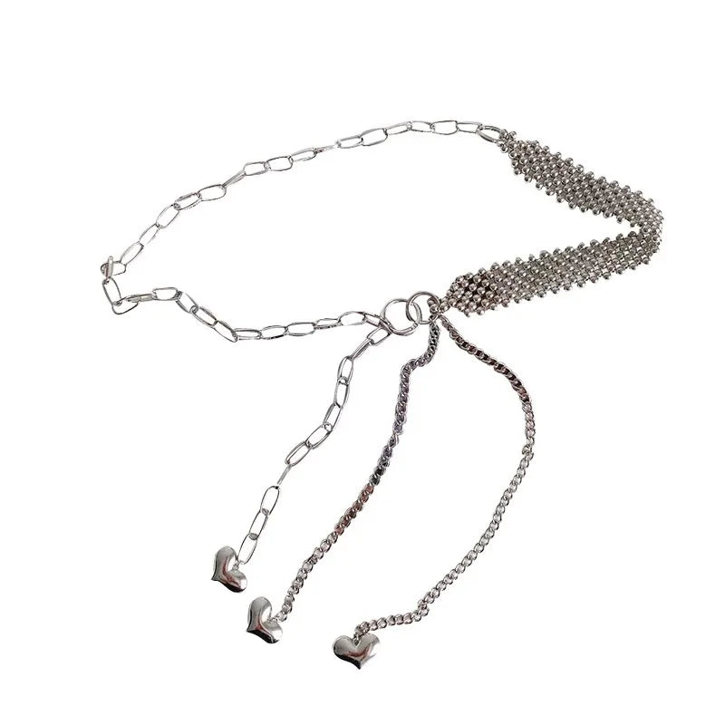 Silver Women Waist Chain Spice Girls Decorative Necklace