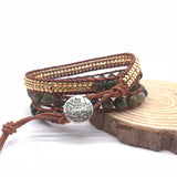 Stone Bead Bracelet Multilayer Evil Eye Braided Copper Women Jewelry
