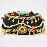 Turquoise Red Crystal Tassel Headband