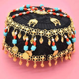 Turquoise Red Crystal Tassel Headband