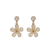 Silver Flower Earrings for Women Wedding Party Jewelry