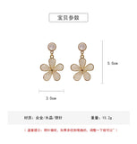 Silver Flower Earrings for Women Wedding Party Jewelry