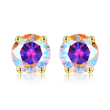 0.5-2ct Multicolor Red Moissanite Diamond Stud Earrings