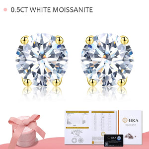 0.5-2ct Multicolor Red Moissanite Diamond Stud Earrings