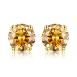 0.5-2ct Multicolor Red Moissanite Diamond Stud Earrings