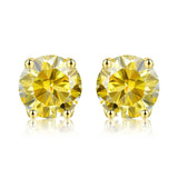 0.5-2ct Multicolor Red Moissanite Diamond Stud Earrings