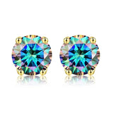 0.5-2ct Multicolor Red Moissanite Diamond Stud Earrings