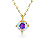 Multicolor Moissanite Diamond Pendant Necklace 925 Sterling Silver
