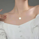 Stylish 925 Silver Double Layer Pendant Choker Necklace for Women