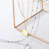 Stylish 925 Silver Double Layer Pendant Choker Necklace for Women