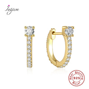 925 Silver U-shaped Four-claw Earrings Anniversary Gift