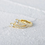 925 Silver U-shaped Four-claw Earrings Anniversary Gift