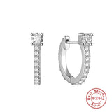 925 Silver U-shaped Four-claw Earrings Anniversary Gift