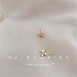 Zircon Mini Aircraft Airplane Stud Earrings