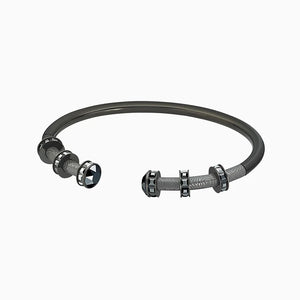 Crystal-studded Open-top Bracelet - Unisex Design