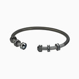 Crystal-studded Open-top Bracelet - Unisex Design