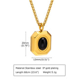 Square Necklace for Men, Stainless Steel Double Layered Collar