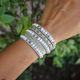 Boho Mix Beads Wrap Bracelet for Women Howlite Metal Pearl Beadwork Bracelets