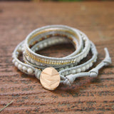 Boho Mix Beads Wrap Bracelet for Women Howlite Metal Pearl Beadwork Bracelets