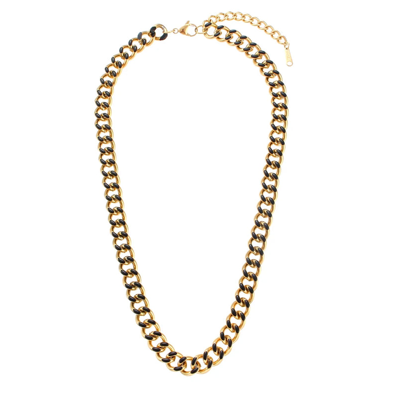Colorful Cuban Chain Necklace Hiphop Jewelry Women