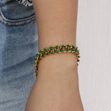 Colorful Cuban Chain Necklace Hiphop Jewelry Women