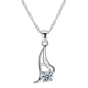 Stylish Clavicle Chain Collarbone Necklace Silver Plated