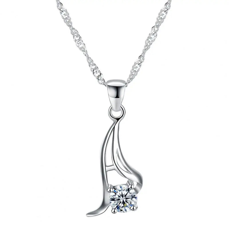 Stylish Clavicle Chain Collarbone Necklace Silver Plated