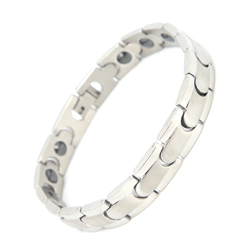 Stylish Couple Magnet Bracelet Titanium Steel Health Care Bracelet for Men