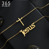 Cross Name Necklace Double Layer Jesus Pendant Jewelry
