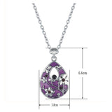 Enamel Necklace Crystal Teardrop Pendant