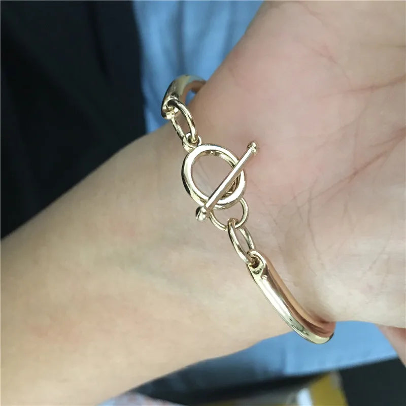Rhodium Plating T O Bar Bracelet For Women