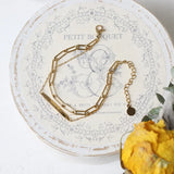 Stylish GoodLuck Double Chain Bracelet Stainless Steel Plated 18k