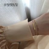 Stylish GoodLuck Double Chain Bracelet Stainless Steel Plated 18k