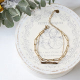 Stylish GoodLuck Double Chain Bracelet Stainless Steel Plated 18k