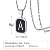 Initial Necklace Geometric Pendant Collar - Stainless Steel Chain