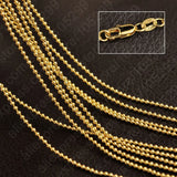 5PCS 18 Inches 18K Beads Ball Necklace Chains Necklaces
