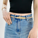 Metallic Multicolour Geometric Pattern Belt for Women