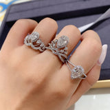 Zircon Droplet Engagement Ring for Women Bride Wedding