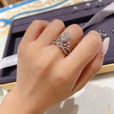 Zircon Droplet Engagement Ring for Women Bride Wedding
