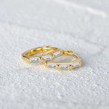 S925 Silver Zircon Hoop Earrings Square Geometric Design Wedding Party Gift