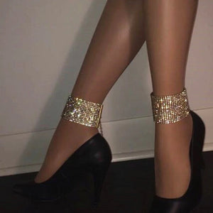 Stylish Sexy Ankle Bracelet with Rhinestones Multi-layered Chain