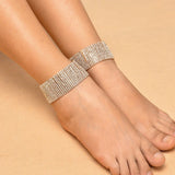 Stylish Sexy Ankle Bracelet with Rhinestones Multi-layered Chain
