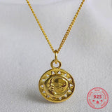 Sun Planet Pendant Necklace Silver 925 Jewelry