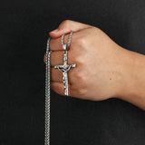 Stainless Steel Cross Necklace Crucifix Pendant INRI Jesus Men Jewelry