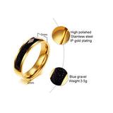 Starry Sky Sandstone Men Ring Stainless Steel Silver Wedding Band