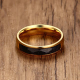 Starry Sky Sandstone Men Ring Stainless Steel Silver Wedding Band