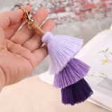 Boho Pompom Tassel Bag Charm Key Chain