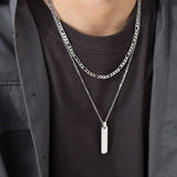 Thick Geometric Bar Pendant Necklaces for Men Jewelry